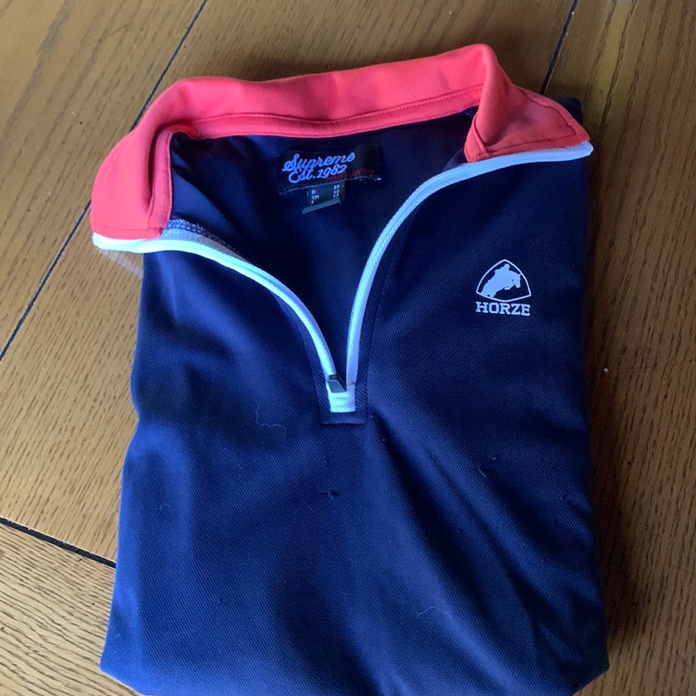 HORZE ZIP SHIRT IN NAVY/RED/WHITE